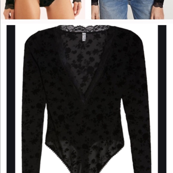 FREE PEOPLE Velvet Burnout Long Sleeve Bodysuit - Picture 4 of 6